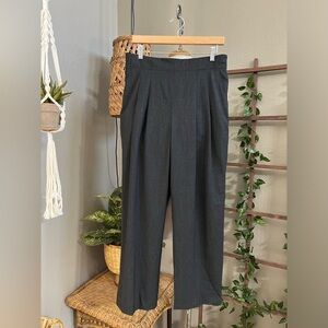 Lafayette 148 Wool Blend Hi Rise Pleated Wide Leg Trouser Pant